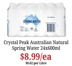 Farmer Jack's Crystal Peak Australian Natural Spring Water offer