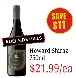 Farmer Jack's Howard Shiraz offer