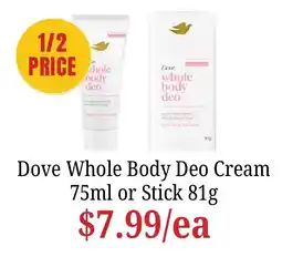 Farmer Jack's Dove Whole Body Deo Cream offer