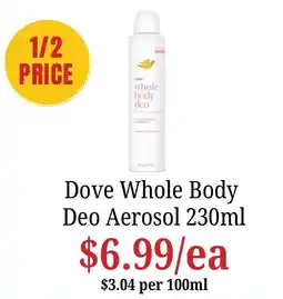 Farmer Jack's Dove Whole Body Deo Aerosol offer