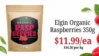 Farmer Jack's Elgin Organic Raspberries offer