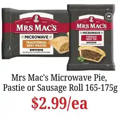 Farmer Jack's Mrs Mac's Microwave Pie offer