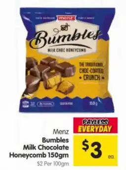 Spar Menz Bumbles Milk Chocolate Honeycomb offer