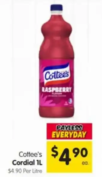 Spar Cottees Cordial offer