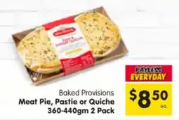 Spar Baked Provisions Meat Pie, Pastie or Quiche offer