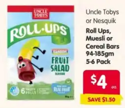 Spar Uncle Tobys Roll-Ups offer