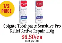 Farmer Jack's Colgate Toothpaste Sensitive Pro Relief Active Repair offer