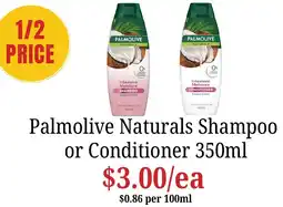 Farmer Jack's Palmolive Naturals Shampoo or Conditioner offer