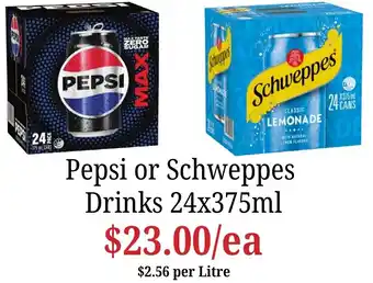 Farmer Jack's Pepsi or Schweppes Drinks offer