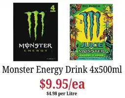 Farmer Jack's Monster Energy Drink offer