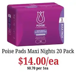Farmer Jack's Poise Pads Maxi Nights offer