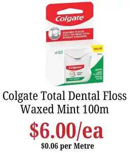 Farmer Jack's Colgate Total Dental Floss Waxed Mint offer