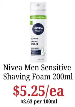 Farmer Jack's Nivea Men Sensitive Shaving Foam offer