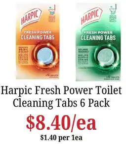 Farmer Jack's Harpic Fresh Power Toilet Cleaning Tabs offer