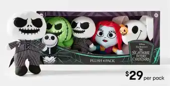 Disney Tim Burton's The Nightmare Before Christmas Plush 4 Pack