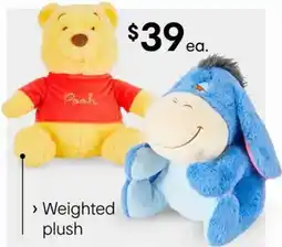 Kmart Winnie the Pooh and Eeyore Weighted plush offer