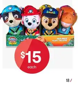 Kmart Paw Patrol Pup Pals Plush offer