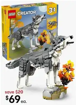 Kmart LEGO CREATOR Gray Wolf offer