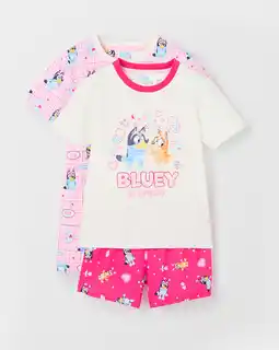 Target Bluey Australian Cotton Top & Shorts Younger Girls Pyjama Set offer