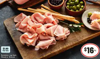 Boneless Leg Ham Sliced or Shaved