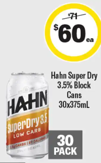 Hahn Super Dry 3.5% Block