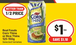 IGA Real Foods Corn Thins offer