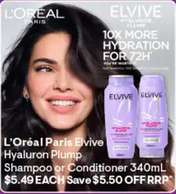 Discount Drug Stores L'Oréal Paris Elvive Hyaluron Plump Shampoo or Conditioner offer