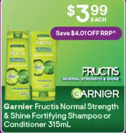 Discount Drug Stores Garnier Fructis Normal Strength & Shine Fortifying Shampoo or Conditioner offer