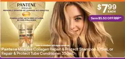 Discount Drug Stores Pantene Miracles Collagen Repair & Protect Shampoo or Repair & Protect Tube Conditioner offer