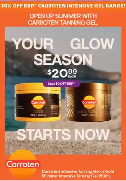 Discount Drug Stores Carroten Intensive Tanning Gel or Gold Shimmer Intensive Tanning Gel offer