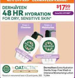 Discount Drug Stores DermaVeen Extra Hydration Gentle Soap-Free Wash or Intensive Moisturising Lotion offer