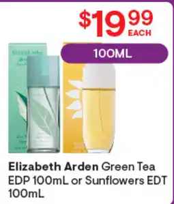 Discount Drug Stores Elizabeth Arden Green Tea EDP 100mL or Sunflowers EDT 100mL offer