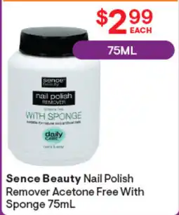 Discount Drug Stores Sence Beauty Nail Polish Remover Acetone Free With Sponge offer