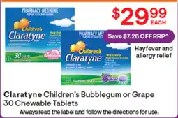 Discount Drug Stores Claratyne Children's Chewable Tablets offer