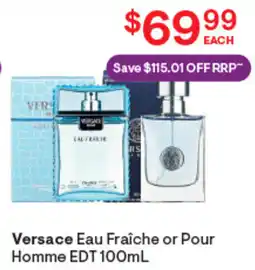 Discount Drug Stores Versace Eau Fraiche or Pour Homme EDT offer