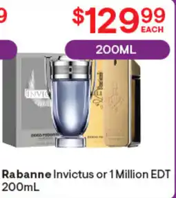 Discount Drug Stores Rabanne Invictus or 1 Million EDT offer