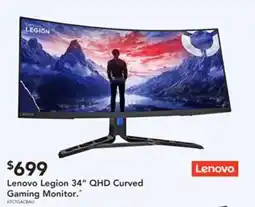 Harvey Norman Lenovo Legion 34" QHD Curved Gaming Monitor offer