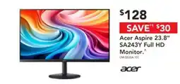 Harvey Norman Acer Aspire 23.8" SA243Y Full HD Monitor offer