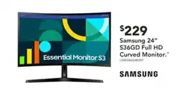 Harvey Norman Samsung 24" S36GD Full HD Curved Monitor offer