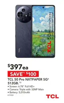 Harvey Norman TCL 50 Pro NXT PAPER 5G offer