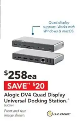 Harvey Norman Alogic DV4 Quad Display Universal Docking Station offer