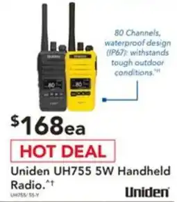 Harvey Norman Uniden UH755 5W Handheld Radio offer
