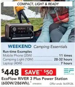 Harvey Norman EcoFlow RIVER 3 Plus Power Station offer