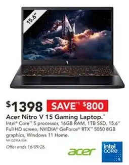 Harvey Norman Acer Nitro V 15 Gaming Laptop offer