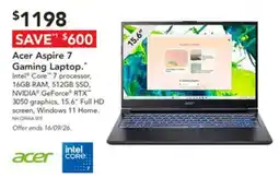 Harvey Norman Acer Aspire 7 Gaming Laptop offer