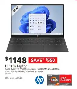 Harvey Norman HP 15s Laptop offer