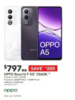 Harvey Norman OPPO Reno16 F 5G 256GB offer