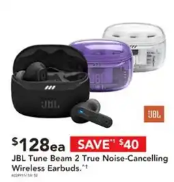 Harvey Norman JBL Tune Beam 2 True Noise-Cancelling Wireless Earbuds offer
