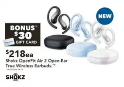 Harvey Norman Shokz OpenFit Air 2 Open-Ear True Wireless Earbuds offer
