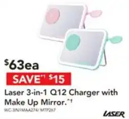 Harvey Norman Laser 3-in-1 Q12 Charger with Make Up Mirror offer